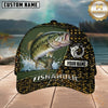 Maxcorners Fish Scale Pattern & Splash Water Panel Custom Name Fishing Cap