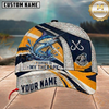 Maxcorners Fishing Is My Therapy Splash Wave Textured Pattern Custom Name Fishing Cap
