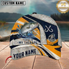 Maxcorners Fishing Is My Therapy Splash Wave Textured Pattern Custom Name Fishing Cap