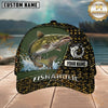 Maxcorners Fish Scale Pattern & Splash Water Panel Custom Name Fishing Cap