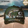 Maxcorners Fish Scale Pattern & Splash Water Panel Custom Name Fishing Cap