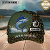 Maxcorners Fish Scale Pattern & Splash Water Panel Custom Name Fishing Cap