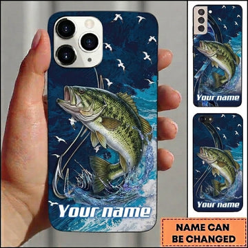 Maxcorners Fishing Phone Case Dynamic Water Motion Custom Name Phone Case