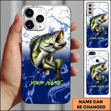 Maxcorners Fishing Phone Case Liquid Flow Texture Custom Name Phone Case