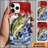 Maxcorners Fishing Phone Case Patriotic Flag Water Splash Custom Name Phone Case