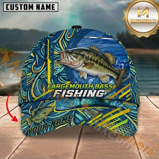 Maxcorners Abstract Water Flow Custom Name Fishing Cap