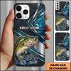 Maxcorners Topographic Metalwave Custom Name Fishing Phone Case