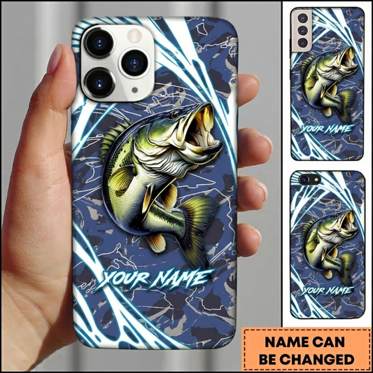 Maxcorners Dynamic Water Ripple Design Custom Name Fishing Phone Case