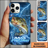 Maxcorners Electric Lightning Angler Art Custom Name Fishing Phone Case