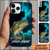 Maxcorners Vibrant Dark Ocean Design Custom Name Fishing Phone Case