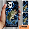 Maxcorners Dark Stormy Water Ripple Custom Name Fishing Phone Case