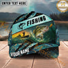 Maxcorners Fishing Teal Gold Angler Scene Personalized Name 3D Cap (12 Fish Species)
