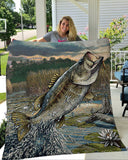 Maxcorners Bass Fishing 3D Quilt - Blanket