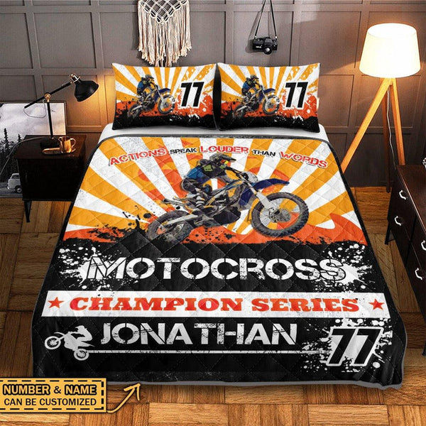 Maxcorners Motocross 11 Personalized Bedding Set