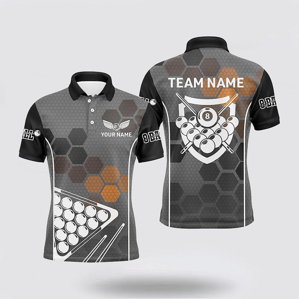 Maxcorners Billiard Balls Pink 3D Polo Shirts 8 Ball Pool Billiards Jerseys