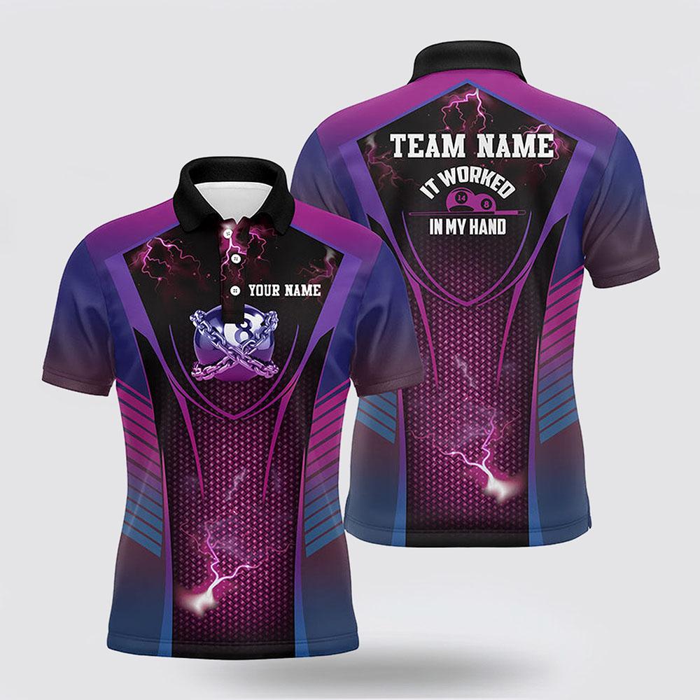 Maxcorners It Worked In My Hand Funny 8 Ball Billiard 3D Polo Shirts