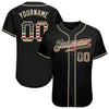 Maxcorners Custom Red Royal-Black 3D American Flag Fashion Premium Baseball Jerseys LM0210
