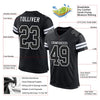 Maxcorners Custom Black Black-White Mesh Authentic Football Jersey LM2605