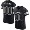Maxcorners Custom Black Black-White Mesh Authentic Football Jersey LM2605