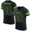 Maxcorners Custom Black Black-Neon Green Mesh Authentic Football Jersey LM2605
