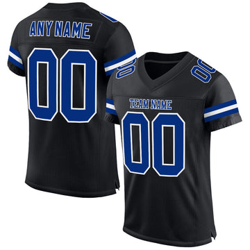 Maxcorners Custom Black Royal-White Mesh Authentic Football Jersey LM2605