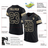 Maxcorners Custom Black Black-Cream Mesh Authentic Football Jersey LM2605