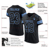 Maxcorners Custom Black Black-Light Blue Mesh Authentic Football Jersey LM2605