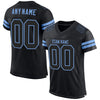 Maxcorners Custom Black Black-Light Blue Mesh Authentic Football Jersey LM2605