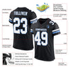Maxcorners Custom Black White-Light Blue Mesh Authentic Football Jersey LM2605