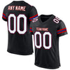 Maxcorners Custom Black White-Red Mesh Authentic Game Day Football Jersey LM2605