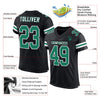 Maxcorners Custom Black Kelly Green-White Mesh Authentic Football Jersey LM2605