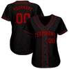 Maxcorners Custom Black Red Authentic Baseball Jersey LM2605