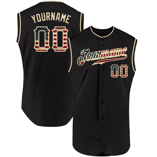 Maxcorners Custom Purple Vintage USA Flag-Gold Premium Baseball Jersey LM0210