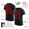 Maxcorners Custom Black Red Mesh Authentic Football Jersey LM2605