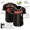 Maxcorners Custom Black Red Pinstripe Red-Cream Authentic Baseball Jersey LM2605