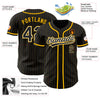 Maxcorners Custom Black Gold Pinstripe Black-White Authentic Baseball Jersey LM2605