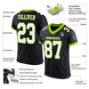 Maxcorners Custom Black White-Neon Green Mesh Authentic Football Jersey LM2605