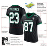 Maxcorners Custom Black White-Kelly Green Mesh Authentic Football Jersey LM2605