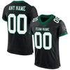 Maxcorners Custom Black White-Kelly Green Mesh Authentic Football Jersey LM2605