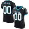 Maxcorners Custom Black White-Panther Blue Mesh Authentic Football Jersey LM2605