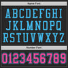 Maxcorners Custom Black Pink-Sky Blue Mesh Authentic Football Jersey LM2605