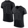 Maxcorners Custom Black Steel Gray Mesh Authentic Football Jersey LM2605