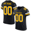 Maxcorners Custom Black Gold-White Mesh Authentic Football Jersey LM2605