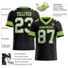 Maxcorners Custom Black White-Neon Green Authentic Football Jersey LM2605