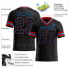 Maxcorners Custom Black Powder Blue-Red Authentic Football Jersey LM2605
