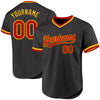 Maxcorners Custom Black Red-Gold Authentic Throwback Baseball Jersey LM2605