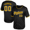 Maxcorners Custom Black Gold-White Mesh Authentic Throwback Baseball Jersey LM2605
