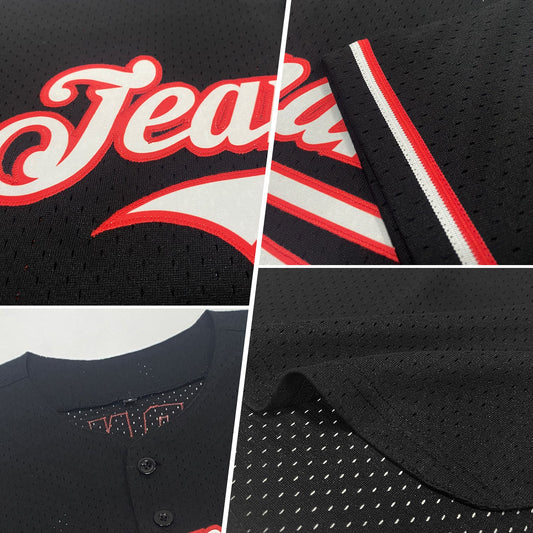 Maxcorners Custom Black Steel Gray Mesh Authentic Throwback Baseball Jersey LM2605