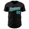 Maxcorners Custom Black Aqua-Medium Pink Authentic Baseball Jersey LM2605