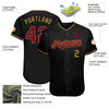 Maxcorners Custom Black Maroon-Old Gold Authentic Baseball Jersey LM2605